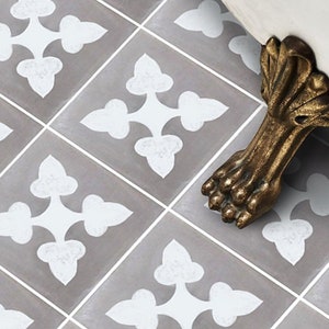 Quadrostyle Tile Decals - Tiles for Kitchen/Bathroom Back splash - Anti-Skid Laminate Floor Decal - Bellota Pack in Flint Grey