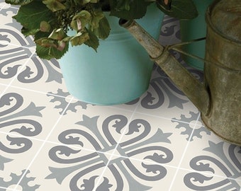 Quadrostyle Tile Decals - Tiles for Kitchen/Bathroom Back splash - Anti-Skid Laminate Floor Decal - Alhambra Pack in Thistle
