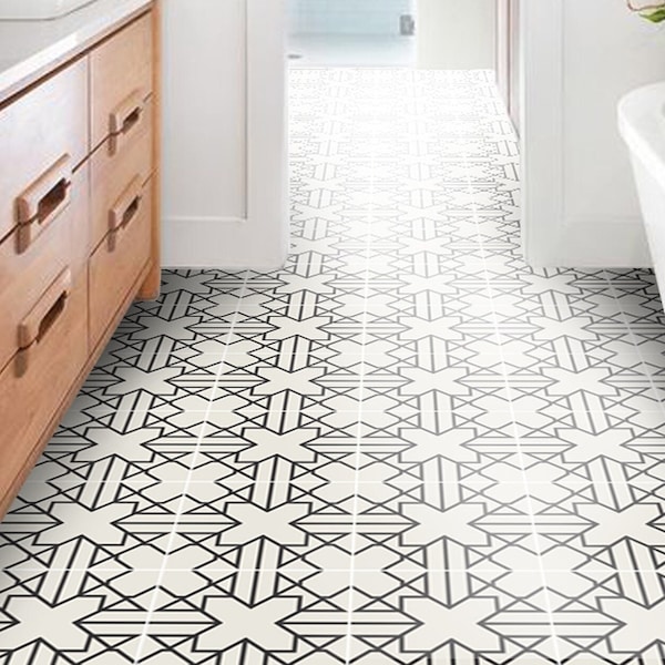 Quadrostyle Tile stickers - Tiles for Kitchen/Bathroom Back splash - Anti-Skid Laminate Floor Decal - Antioche
