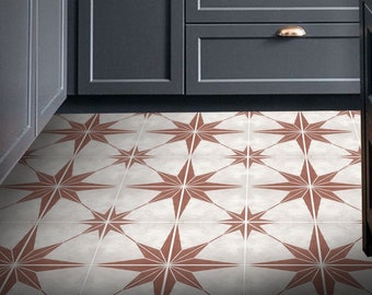 Tile stickers - Tiles for Kitchen/Bathroom Back splash - Floor decals - Astra Tierra Red