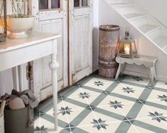 Quadrostyle Tile Decals - Tiles for Kitchen/Bathroom Back splash - Anti-Skid Laminate Floor Decal - Gustavian Pack in Bone White