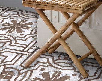 Quadrostyle Wood Grain Floor Tile Sticker Agrigento Marble Vinyl Tile Sticker Pack - Tile Decals - Floor Stickers