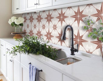 Quadrostyle Astra Tiera Red Wallpaper - Removable Vinyl Wallpaper - Peel & Stick - No Glue, No Mess