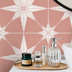 Quadrostyle Tile stickers - Tiles for Kitchen/Bathroom Back splash - Anti-Skid Laminate Floor Decal - Astra Rose