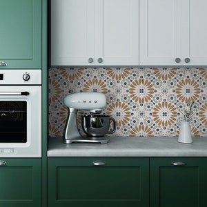 Quadrostyle Tile stickers - Tiles for Kitchen/Bathroom Back splash - Anti-Skid Laminate Floor Decal - Mazarine