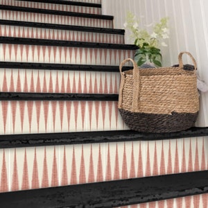 Stair Riser Stickers - Removable Stair Riser Tile Decals -  Katano in Brick Pack of 6 - Peel & Stick Stair Riser Deco Strips - 48&quot; long