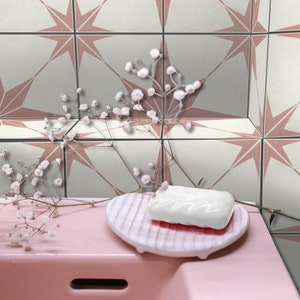 Quadrostyle Tile stickers - Tiles for Kitchen/Bathroom Back splash - Anti-Skid Laminate Floor Decal - Astra Pink