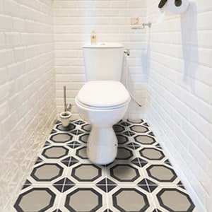Quadrostyle Tile stickers - Tiles for Kitchen/Bathroom Back splash - Anti-Skid Laminate Floor Decal - Studio Ash