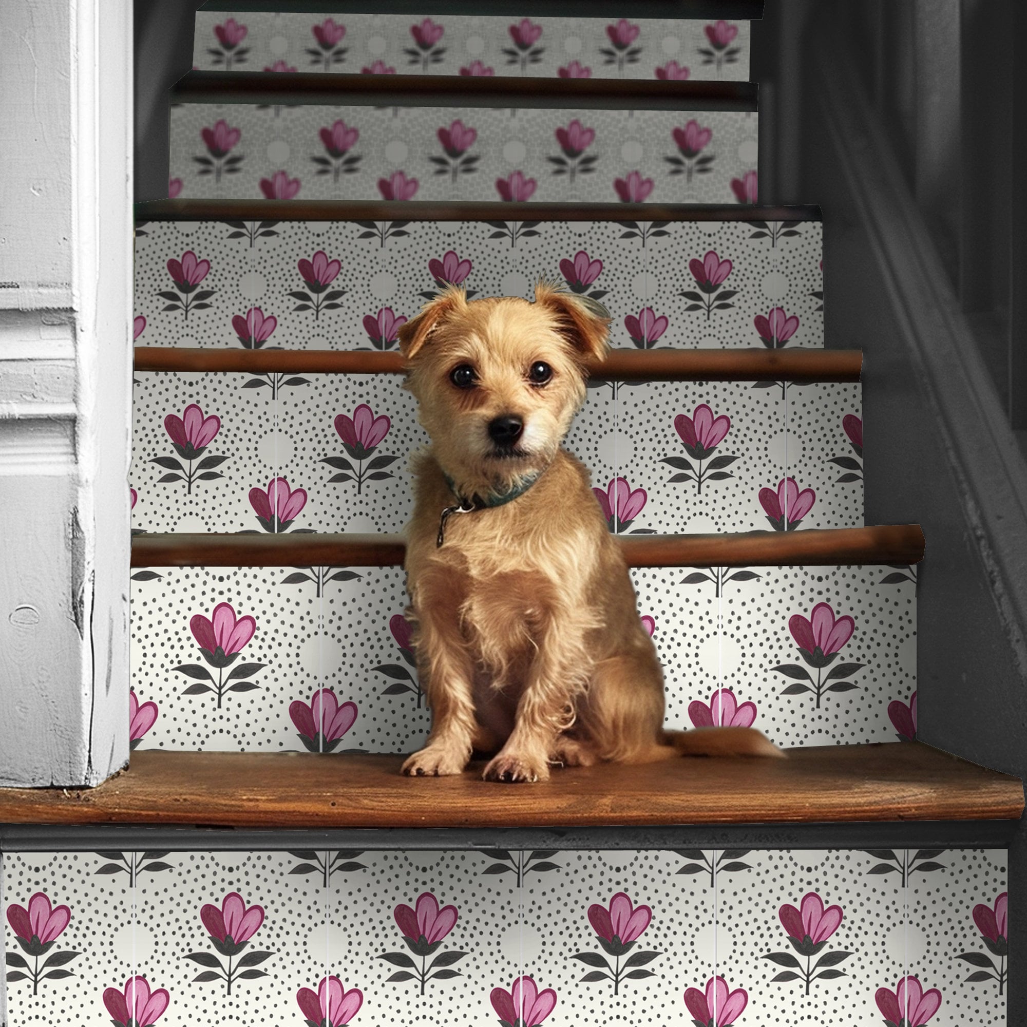 Magnolia Decor Riser Stair Riser Stickers - Removable Stair Riser Tile Decals - Magnolia ...