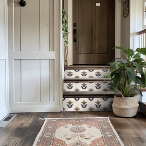 Stair Riser Stickers - Removable Stair Riser Tile Decals - Ivywood Pack of 6 - Peel & Stick Stair Riser Deco Strips - 48&quot; long