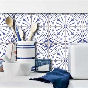 Quadrostyle Chiave Wallpaper in Indigo Removable Vinyl Wallpaper - Peel & Stick - No Glue, No Mess