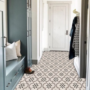 Quadrostyle Tile Decals - Tiles for Kitchen/Bathroom Back splash - Floor decals - Marta Tile Sticker Pack in Taupe