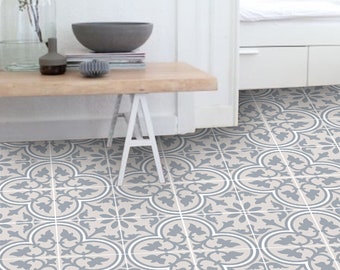 Quadrostyle Tile stickers - Tiles for Kitchen/Bathroom Back splash - Anti-Skid Laminate Floor Decal - Trefle Sand