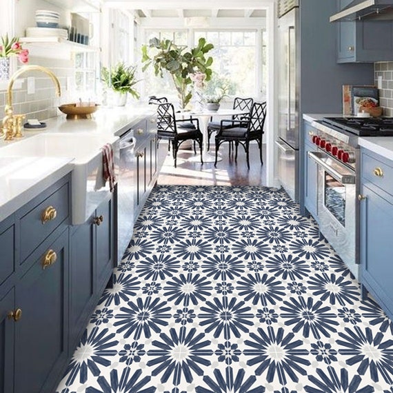 Tile Stickers Tiles for Kitchen/bathroom Back Splash Floor Decals Stellino Tile  Sticker Pack in Ink Blue -  Israel