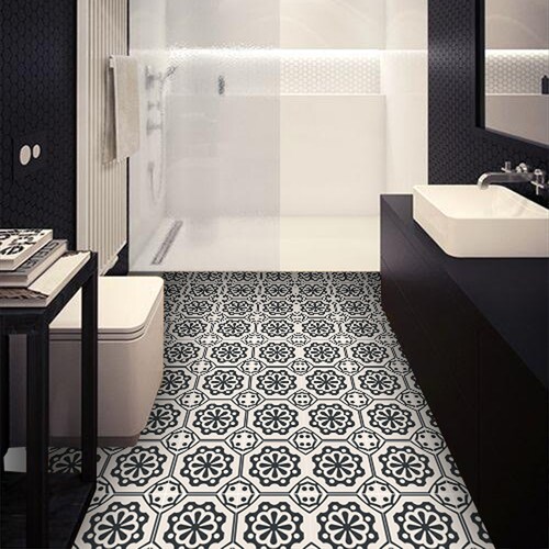 Autocollants Vinyle Pour Cuisine, Salle De Bains & Sols - Stickers de carrelage - Testino Noir