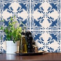 Quadrostyle Talavera Mexican Indigo Blue Flora Wallpaper, Removable, Self Adhesive, Water Resistant Vinyl Wallpaper perfect Kitchen/Bathroom product logo