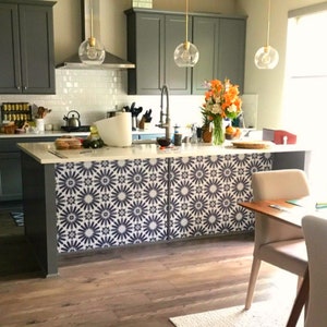 Quadrostyle Kitchen and Bathroom Splashback Removable Vinyl Wallpaper Stellino Ink Blue Peel & Stick Wallpaper Panel image 9