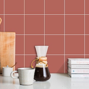 Quadrostyle Pink Collection Solid Color Vinyl Tile Stickers – Water-Resistant, DIY-Friendly for Backsplashes  Vinyl Tile Stickers