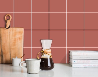 Quadrostyle Pink Collection Solid Color Vinyl Tile Stickers – Water-Resistant, DIY-Friendly for Backsplashes  Vinyl Tile Stickers