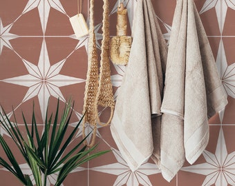 Quadrostyle Terracotta Tile Sticker Kitchen and Bathroom Splashback - Removable Vinyl Wallpaper - Astra Terra - Peel & Stick