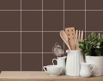 Quadrostyle Brown Collection Solid Color Vinyl Tile Stickers – Water-Resistant, DIY-Friendly for Backsplashes  Vinyl Tile Stickers