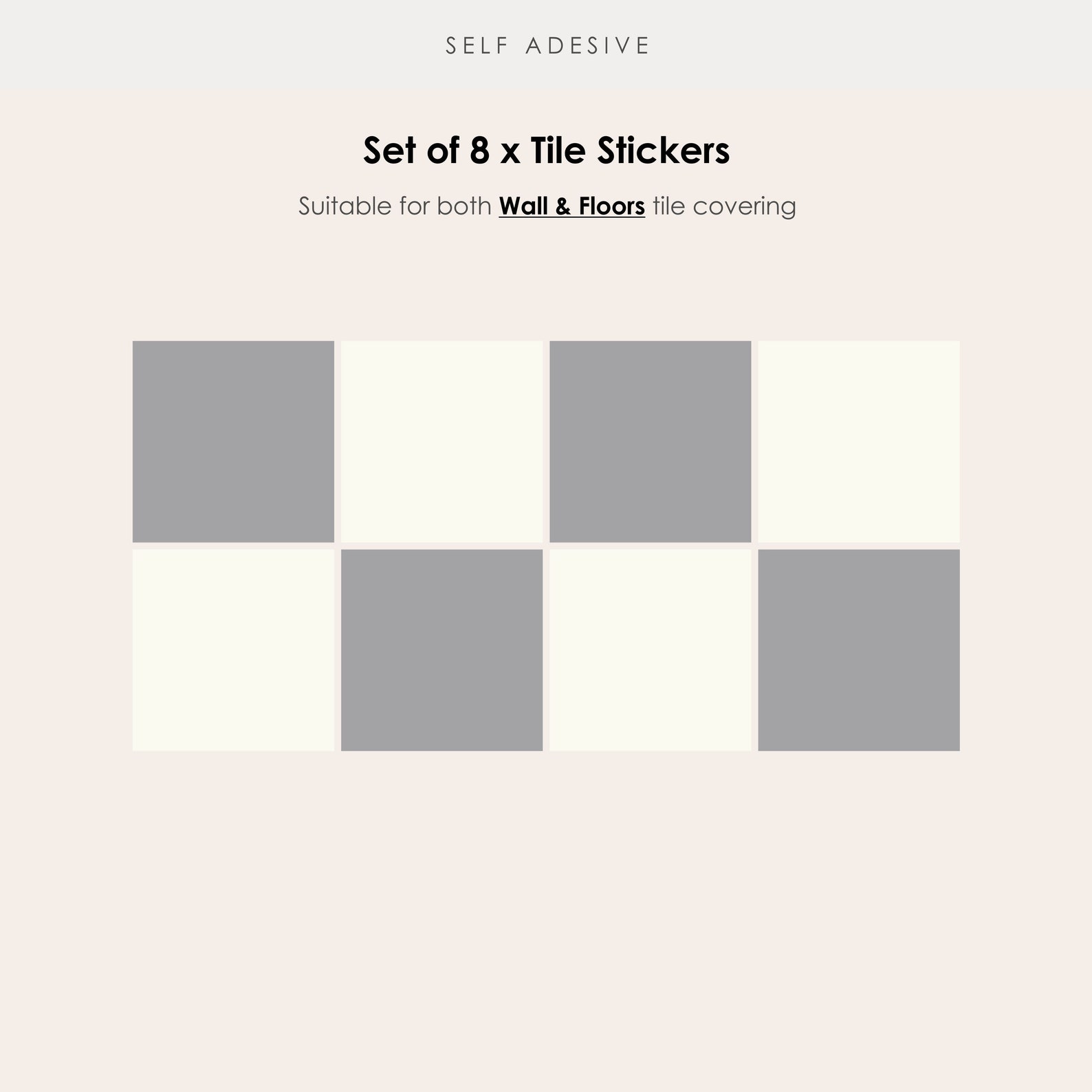 Quadrostyle Checkerboard Vinyl Floor Stickers in Grey | Two Tone ...