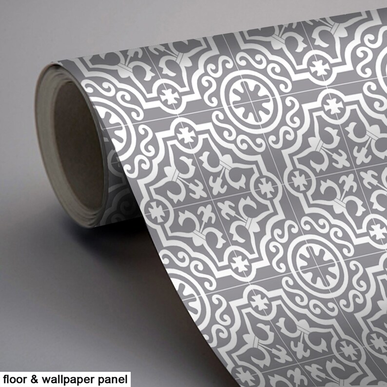 Moroccan Lys Wallpaper in Grey Removable Vinyl Wallpaper Etsy