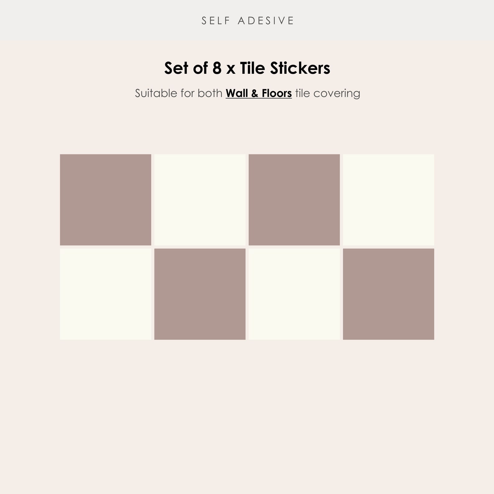 Quadrostyle Checkerboard Vinyl Floor Stickers in Taupe | Two Tone ...