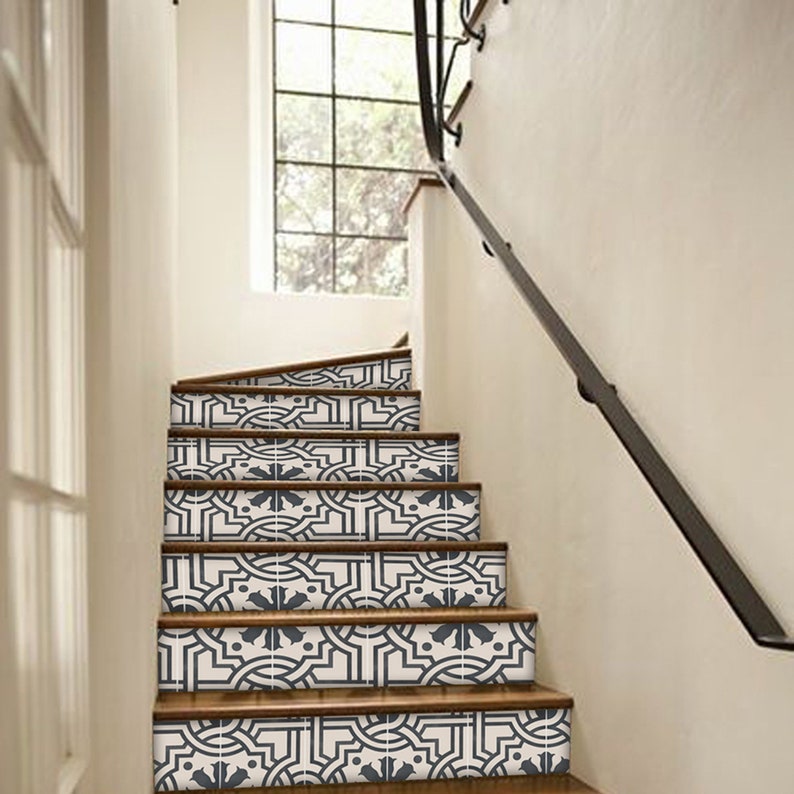 Stair Riser Stickers Removable Stair Riser Tile Decals Etsy