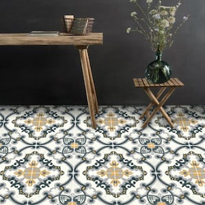 SALE! Tile stickers - Tiles for Kitchen/Bathroom Backsplash - Floor decals - Hand Painted Medici Ochre | 30 cm (11.8&quot;) | 10 pcs | B