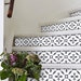 Stair Riser Stickers - Removable Stair Riser Tile Decals - Stella Pack of 6 in Charcoal - Peel & Stick Stair Riser Deco Strips - 48' long 