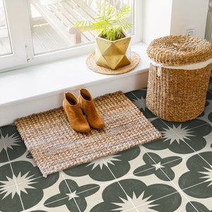 Quadrostyle Tile stickers - Tiles for Kitchen/Bathroom Back splash - Anti-Skid Laminate Floor Decal - Toledo Dark Olive