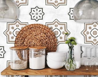Quadrostyle Tile stickers - Tiles for Kitchen/Bathroom Back splash - Anti-Skid Laminate Floor Decal - Atlas