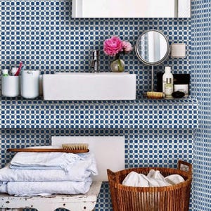 Quadrostyle Talavera Mexican Dot to Dot Wallpaper in Indigo Blue  Removable Vinyl Wallpaper - Polka Dot, Dotty Peel & Stick