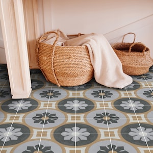Quadrostyle Tile stickers - Tiles for Kitchen/Bathroom Back splash - Anti-Skid Laminate Floor Decal - Cadiz