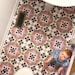 Tile Decals - Tiles for Kitchen/Bathroom Back splash - Floor decals - Italian Hand Painted Syracuse Vinyl Tile Sticker Pack in Black & Rose 