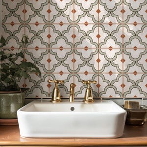 Quadrostyle Kitchen and Bathroom Splashback - Removable Vinyl Wallpaper - Granada - Peel & Stick