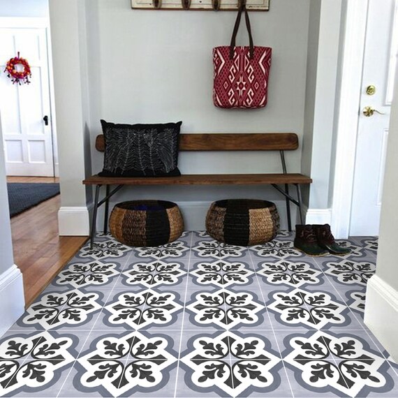 Verona Vinyl Tile Sticker Pack In Grey Tile Decals Floor Stickers