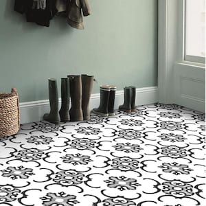 Quadrostyle Tile stickers - Tiles for Kitchen/Bathroom Back splash - Floor decals - Milano Tile Sticker Pack in Black and White