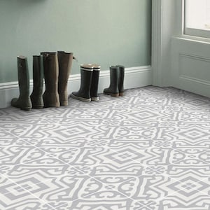 Quadrostyle Tile Decals - Tiles for Kitchen/Bathroom Back splash - Anti-Skid Laminate Floor Decal - Alba in Chalk Grey