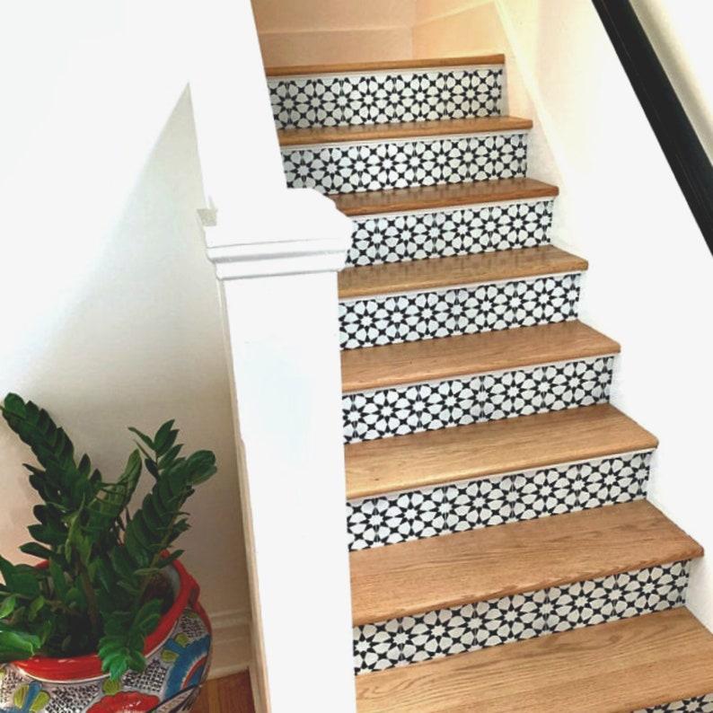 Stair Riser Stickers Removable Stair Riser Tile Decals Etsy