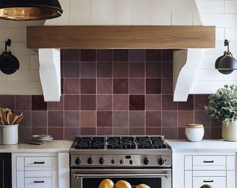 Quadrostyle Aubergine Marokkaanse Zellige tegelstickers – glanzende tegels in juweeltinten voor een opvallende badkamerwand – Verouderde Patina handgemaakte charme