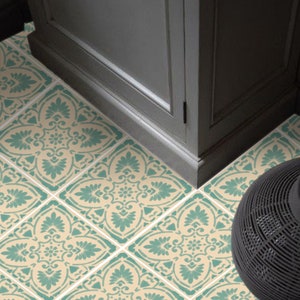 Tile Decals - Tiles for Kitchen/Bathroom Back splash - Floor decals - Traditional Mexican Foglio Vinyl Tile Sticker Pack color Mint