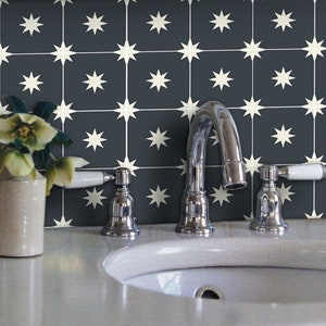 Quadrostyle Moroccan Starry Night Black  Removable Vinyl Wallpaper - Peel & Stick - No Glue, No Mess