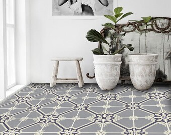Quadrostyle Tile stickers - Tiles for Kitchen/Bathroom Back splash - Anti-Skid Laminate Floor Decal - Samsara Grey Tile Sticker Pack