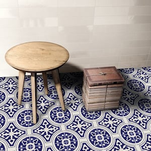 Quadrostyle Tile Decals - Tiles for Kitchen/Bathroom Back splash - Floor decals - Mexican Indigo Blue Cleft Vinyl Tile Sticker Pack