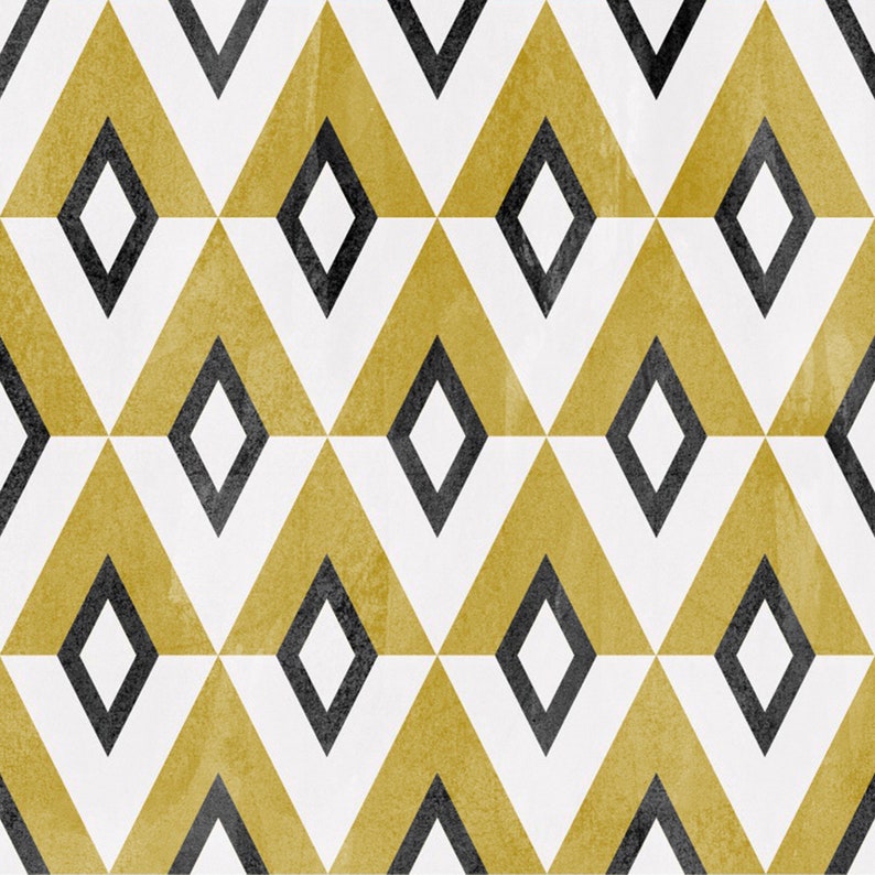 Geometric Diamond Wallpaper in Ochre Removable Vinyl Wallpaper Etsy