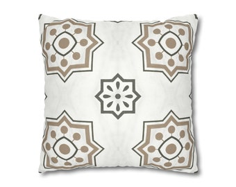 Geometric Pillow Cover Microsuede Double Sided Decorative Cushion Cover Atlas Tile Pattern Throw Cushion Modern Sofa Decor