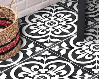 Tile stickers - Tiles for Kitchen/Bathroom Back splash - Floor decals - Corona Tile Sticker Pack color Black