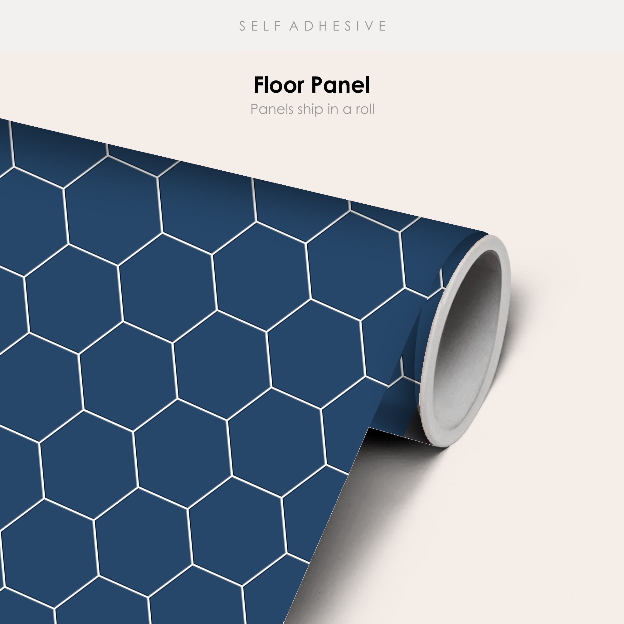 Quadrostyle Blue Hexagon Tile | Vinyl Floor Tile Sticker Panel